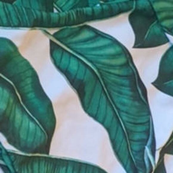 Palm Leaf Print Bikini Medium, High Wasted Bottoms, Tube Top - Picture 3 of 5